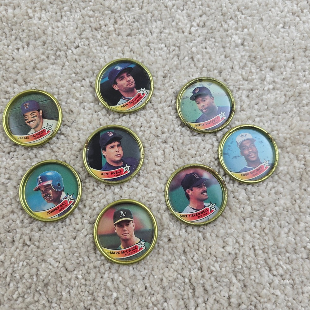 Topps Baseball Coins Vintage 1989 Lot of 8 McGwire Puckett‎ Molitor Palmeiro
